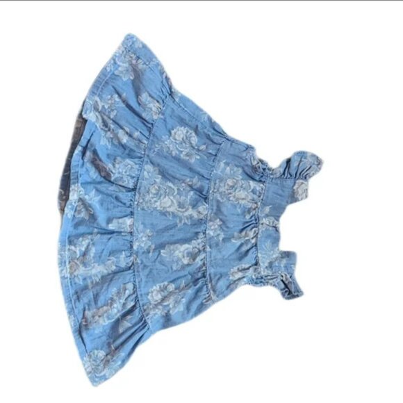 OLD NAVY Floral Denim Tiered Ruffle Dress for Babies 12-18m - Picture 2 of 3